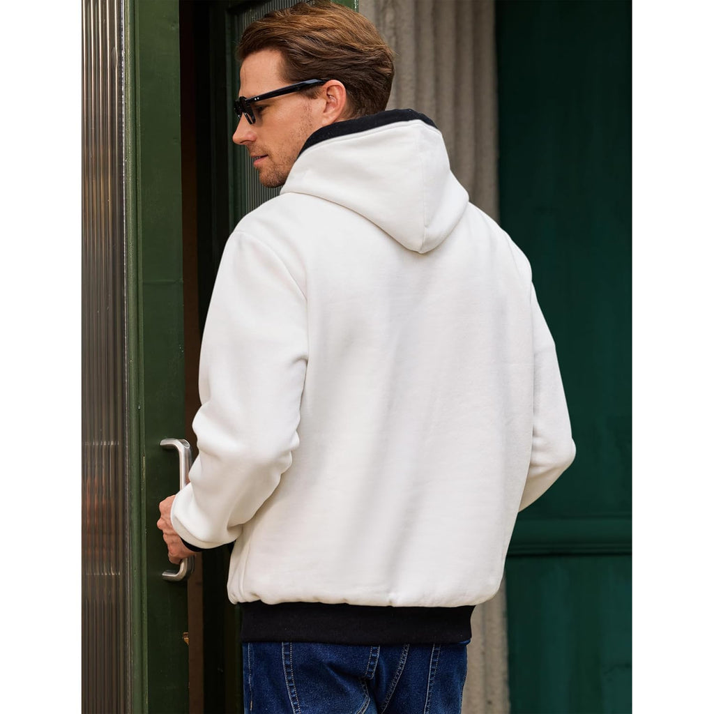 JMIERR Men's Cotton Casual Hoodies Sweatshirts Fashion Long Sleeve Drawstring Fleece Pullover Hoodie with Pockets