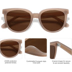 Sojos Trendy Cat Eye Round Polarized Sunglasses For Women Fashion Uv Protection Sunnies Sunglasses