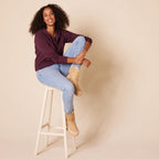 Women’s Classic V-Neck Hoodie – Soft Fleece Long Sleeve Sweatshirt