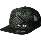 ARIAT Men's Aztec Black Flat Bill Cap