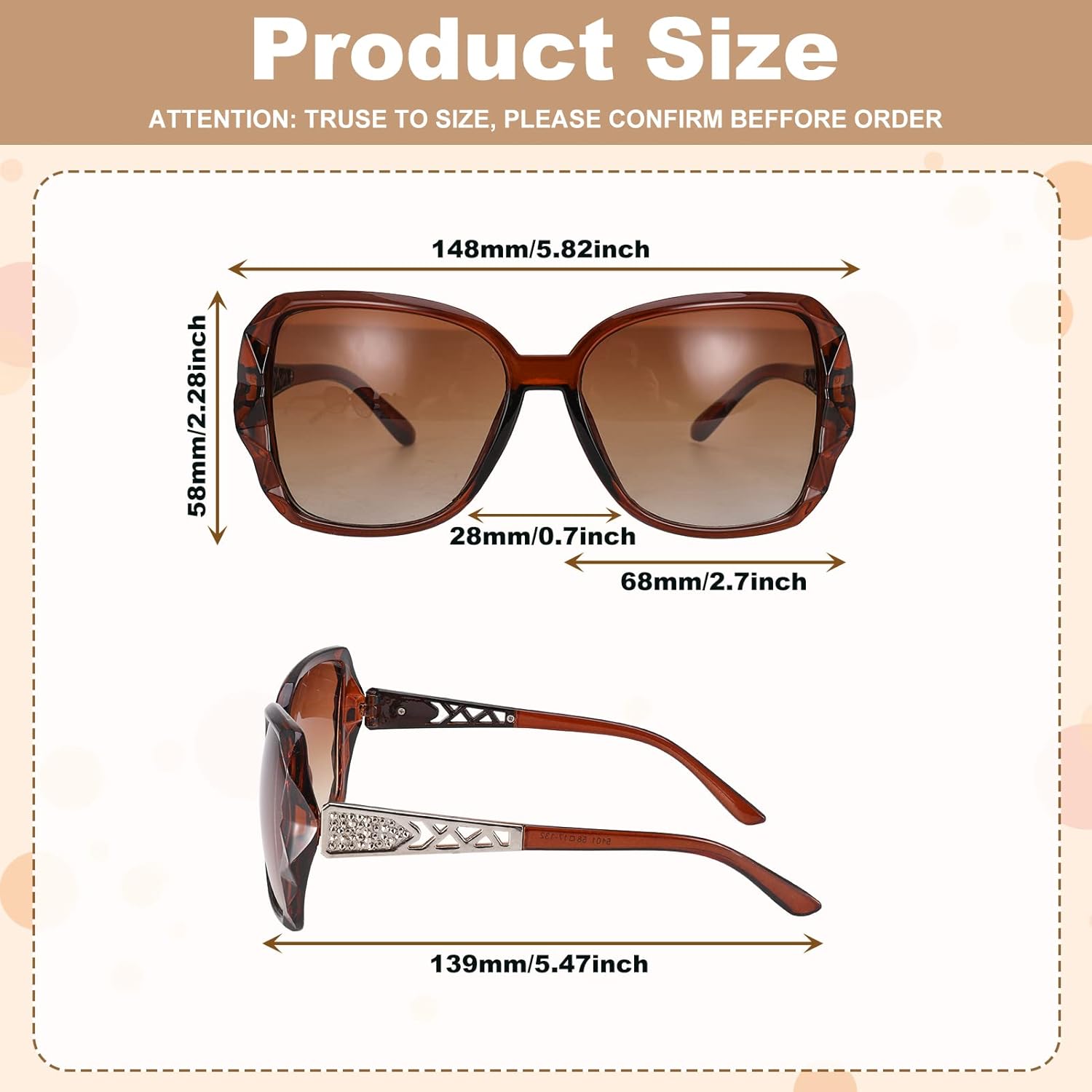 Dragonflydreams Pcs Women Large Sunglasses, Uv Glasses Oversized Classic Trend Ladies Sunglasses Sparkling Large Frame