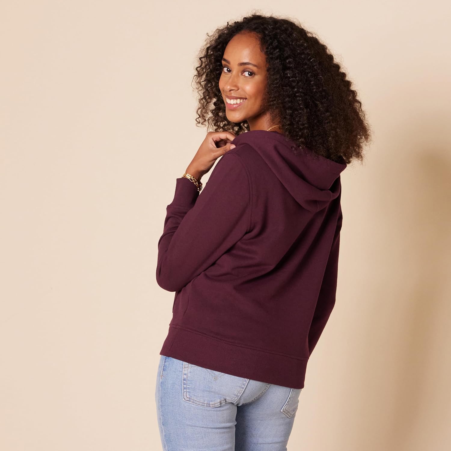 Women’s Classic V-Neck Hoodie – Soft Fleece Long Sleeve Sweatshirt