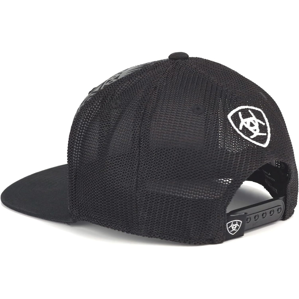 ARIAT Men's Aztec Black Flat Bill Cap