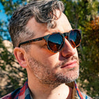 Goodr Nine Dollar Pour Over Polarized Round Sunglasses, Small Sized (Circle G), Brown Translucent Frames With Brown Non-Reflective Glare Reducing Lens, Protection, No Slip, No Bounce