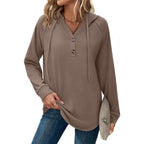 Women’s Button Pullover Hoodie – Oversized Tunic Sweatshirt Top
