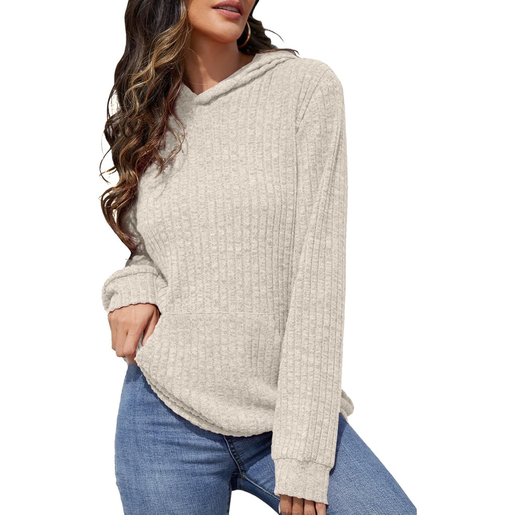 Women’s Long Sleeve Hoodie – Casual Kangaroo Pocket Fall Pullover