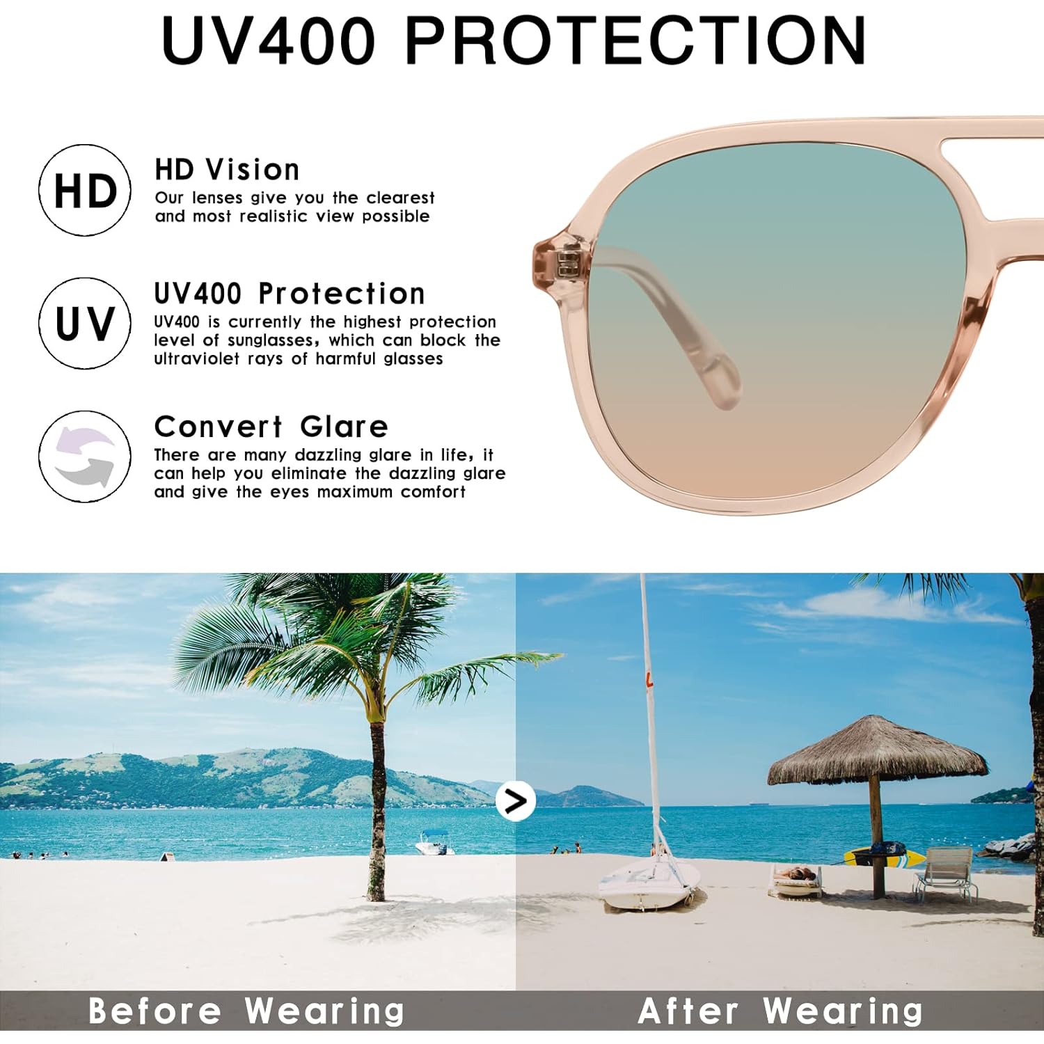 Ydaowkn Retro Square Aviator Sunglasses For Womens Mens Vintage Double Bridge Sun Glasses