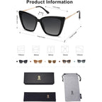 Sojos Trendy Polarized Sunglasses For Women Retro Womens Oversized Square Cat Eye Sun Glasses Uv Protection