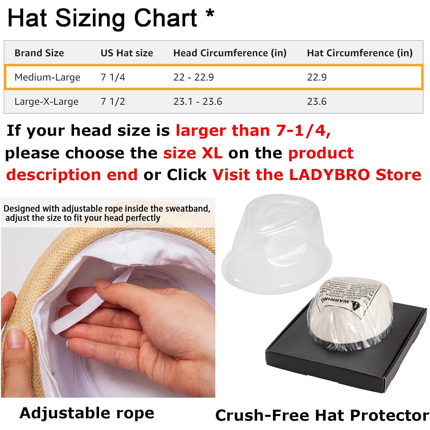 LADYBRO Straw Trilby Fedora Hat for Men 1920s Short Brim Wool Felt Panama Cap 7 1/4