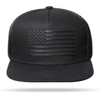 Baseball Cap, Snapback Trucker Hat for Men & Women with American Flag and Adjustable, Breathable Mesh, Flat Bill Hats