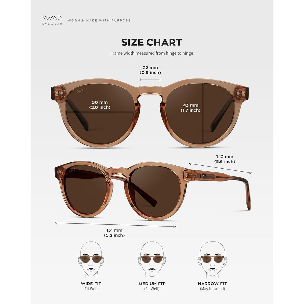 Wearme Pro Round Polarized Sunglasses For Women - Retro Classic Protection For Driving & Everyday Wear