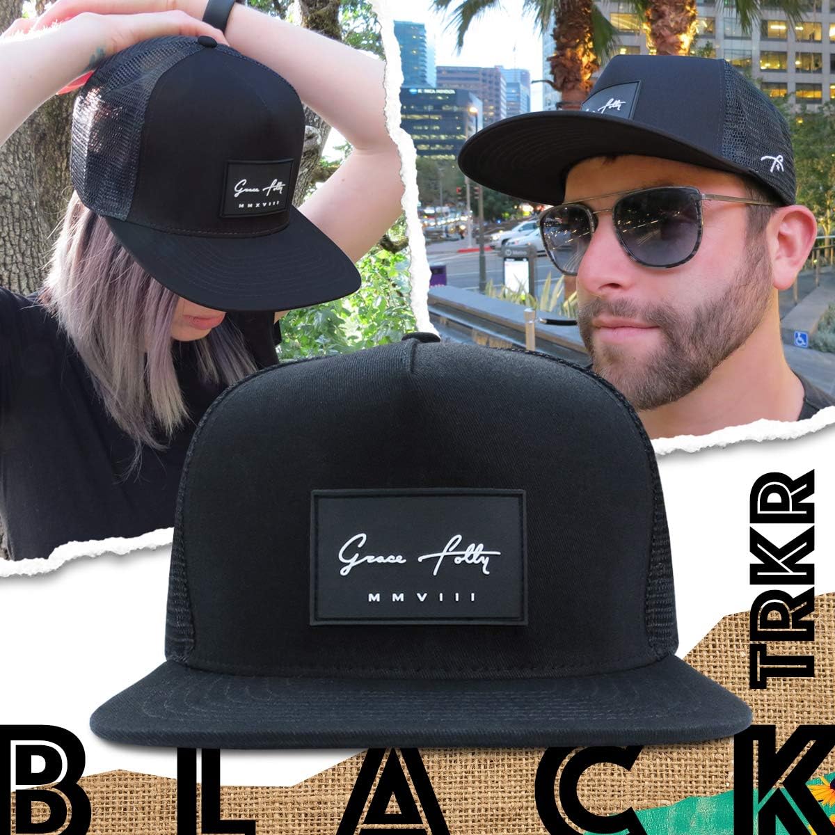 Grace Folly Trucker Hat for Men & Women. Snapback Mesh Caps