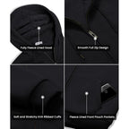 GEEK LIGHTING Hoodies for Men Heavyweight Fleece Sweatshirt - Full Zip Up Thick Sherpa Lined