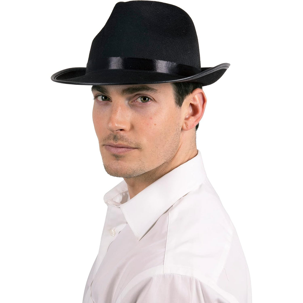 Kangaroo Fedora Brim Felt Church Hat Men Women I Summer Beach Sun Hat with Band I Men's 1920s Gatsby Gangster Costume