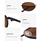 Sojos Trendy Oval Round Polarized Sunglasses For Women Men, Chic Retro Narrow Circle Sunnies