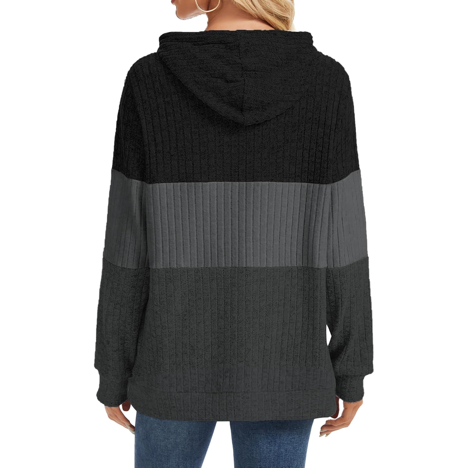 Women’s Casual Drawstring Hoodie – Loose Fit Pullover Sweatshirt