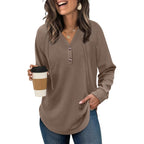 Women’s Button Pullover Hoodie – Oversized Tunic Sweatshirt Top