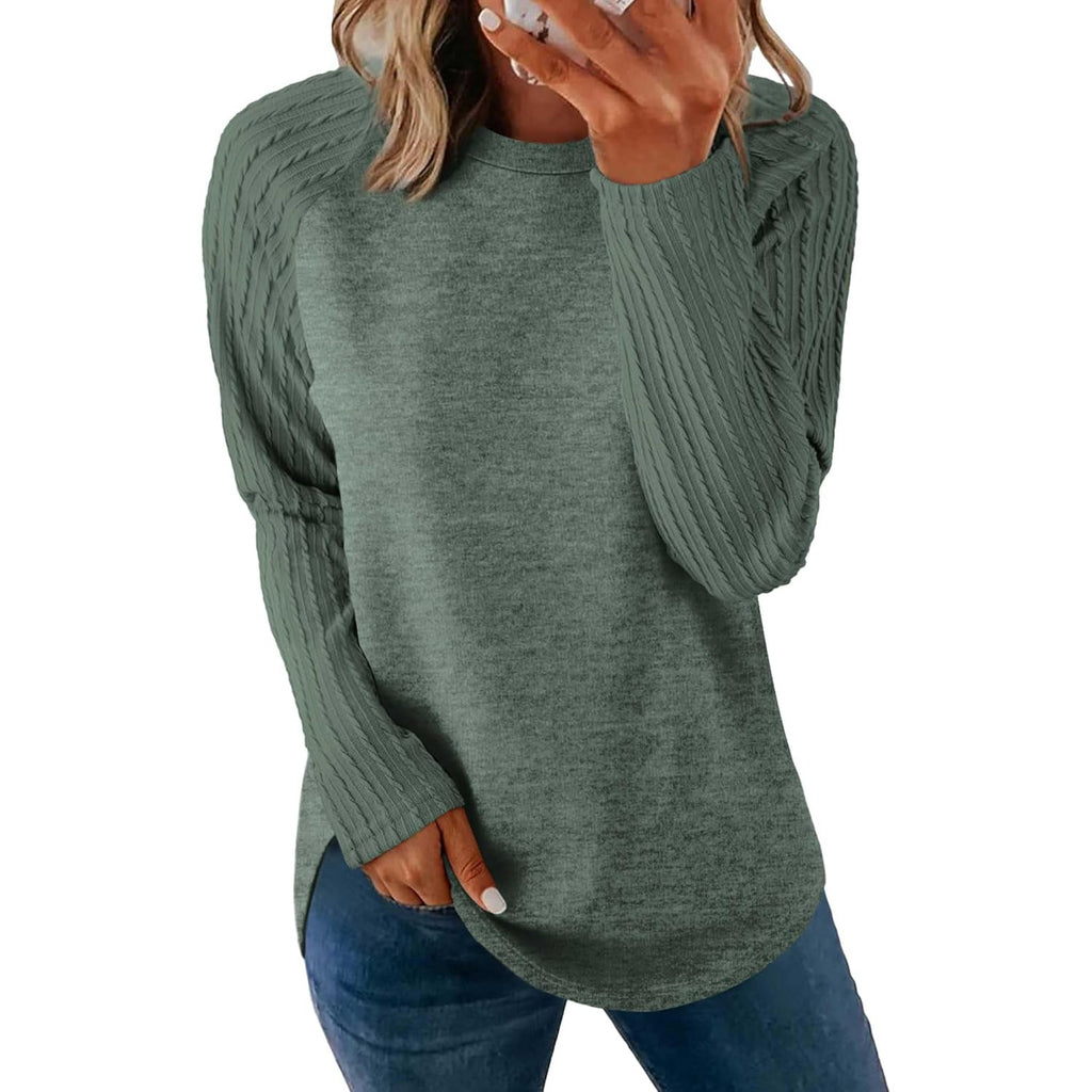 Women’s Long Sleeve Crewneck Sweatshirt – Casual Tunic Top