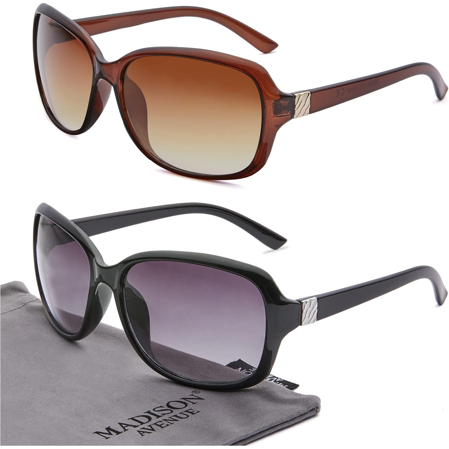 Madison Avenue Pack Classic Vintage Sunglasses For Women Men,Fashion Sun Shades Glasses With Protection