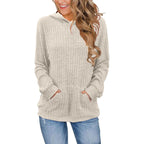 Women’s Long Sleeve Hoodie – Casual Kangaroo Pocket Fall Pullover