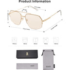 Sojos Trendy Aviator Sunglasses Mens Womens Retro Double Bridge Metal Frame Semi-Rimless Shades