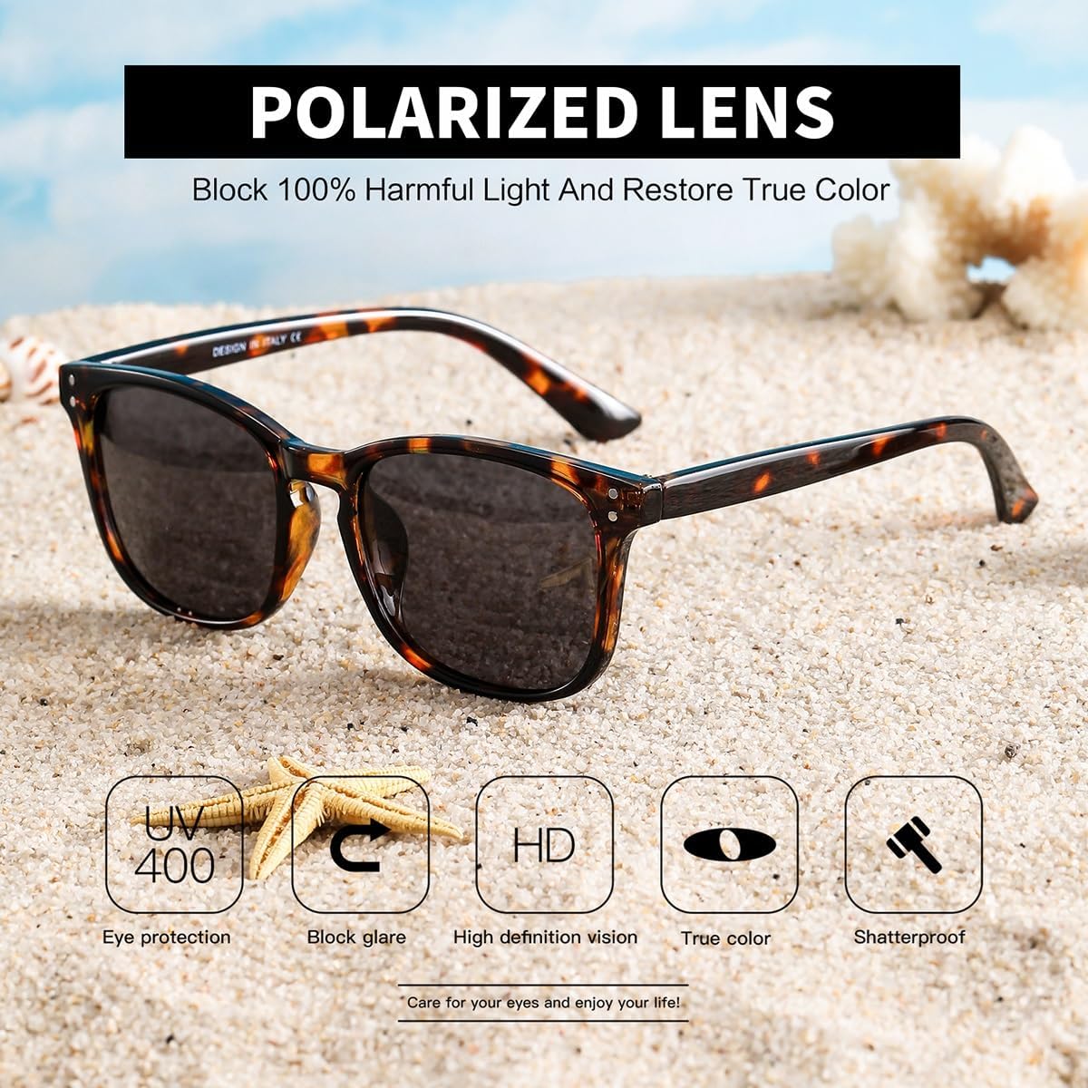 Polarized Sunglasses For Women Classic Retro Trendy Style Sun Glasses Uv Pack)