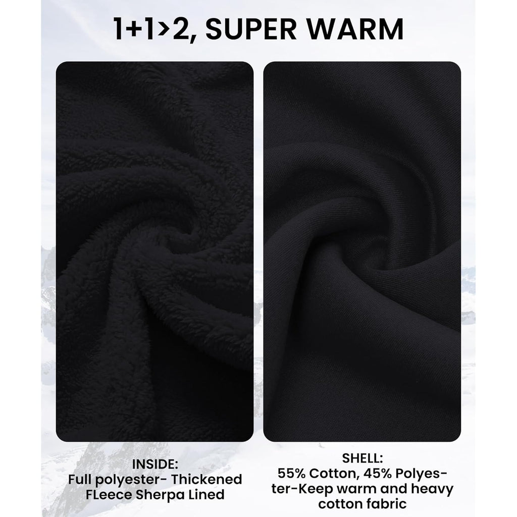 GEEK LIGHTING Hoodies for Men Heavyweight Fleece Sweatshirt - Full Zip Up Thick Sherpa Lined