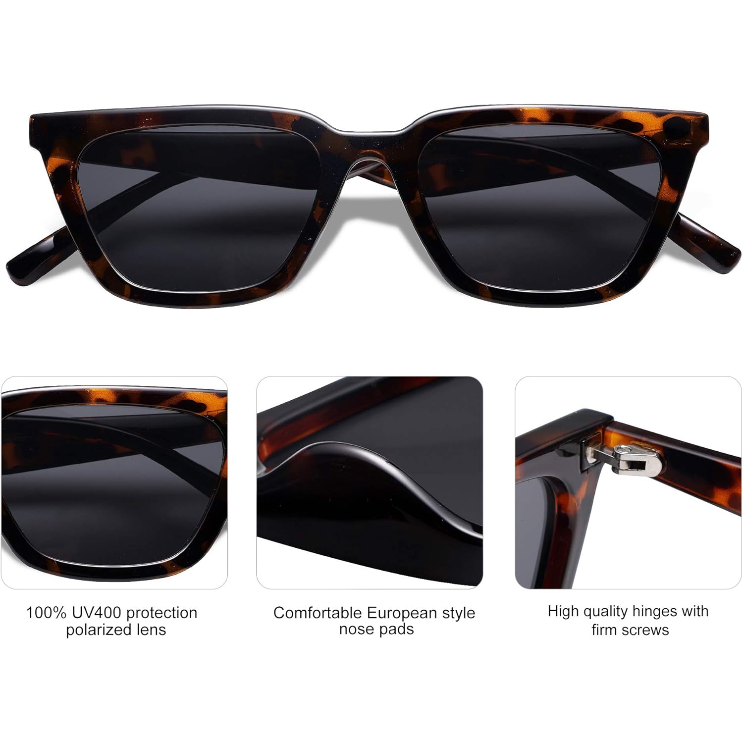 Sojos Polarized Narrow Square Cateye Sunglasses For Women Retro Trendy Driving Glasses