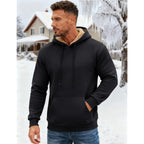 MAGCOMSEN Men's Heavy Hoodie Sherpa Fleece Lined Pullover Thick Winter Hooded Sweatshirt