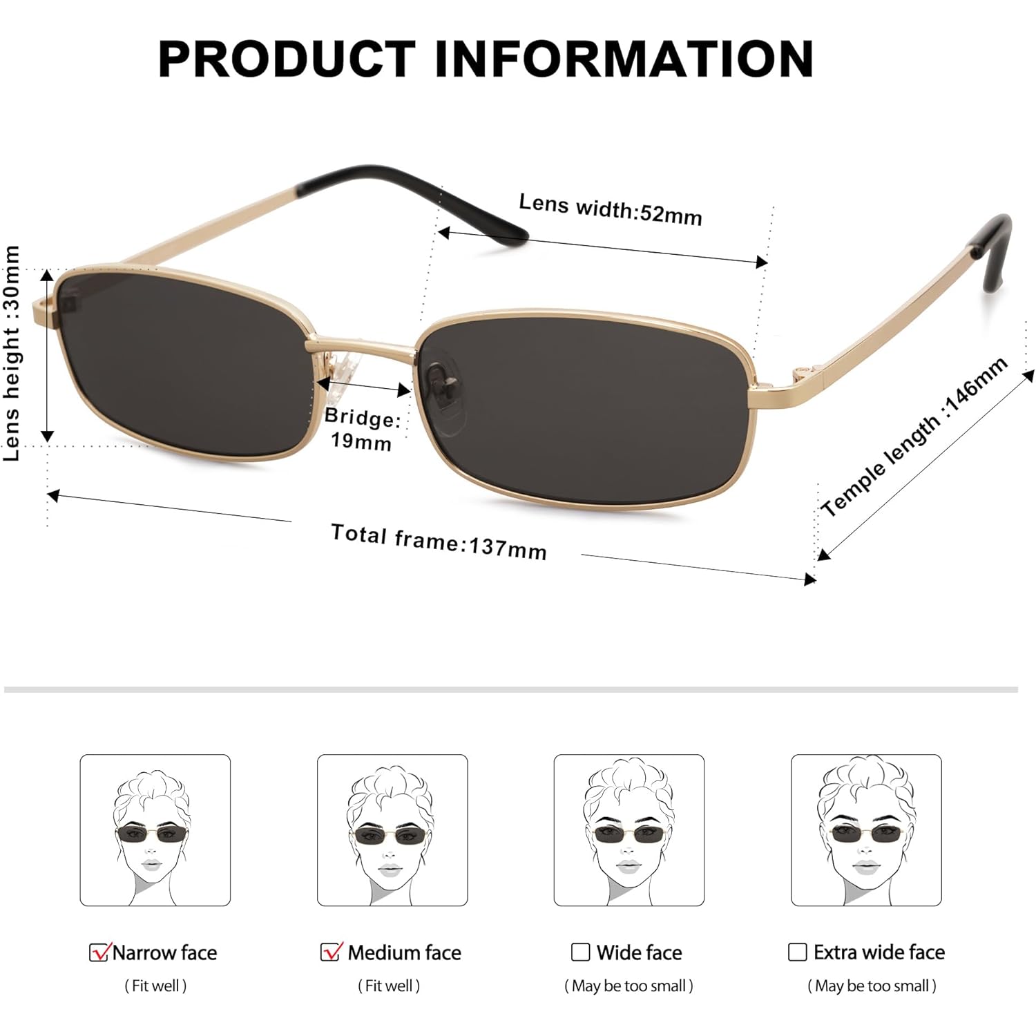 Sojos Trendy Small Rectangle Sunglasses Womens Mens, Retro Narrow Chic Thin Skinny Sunnies