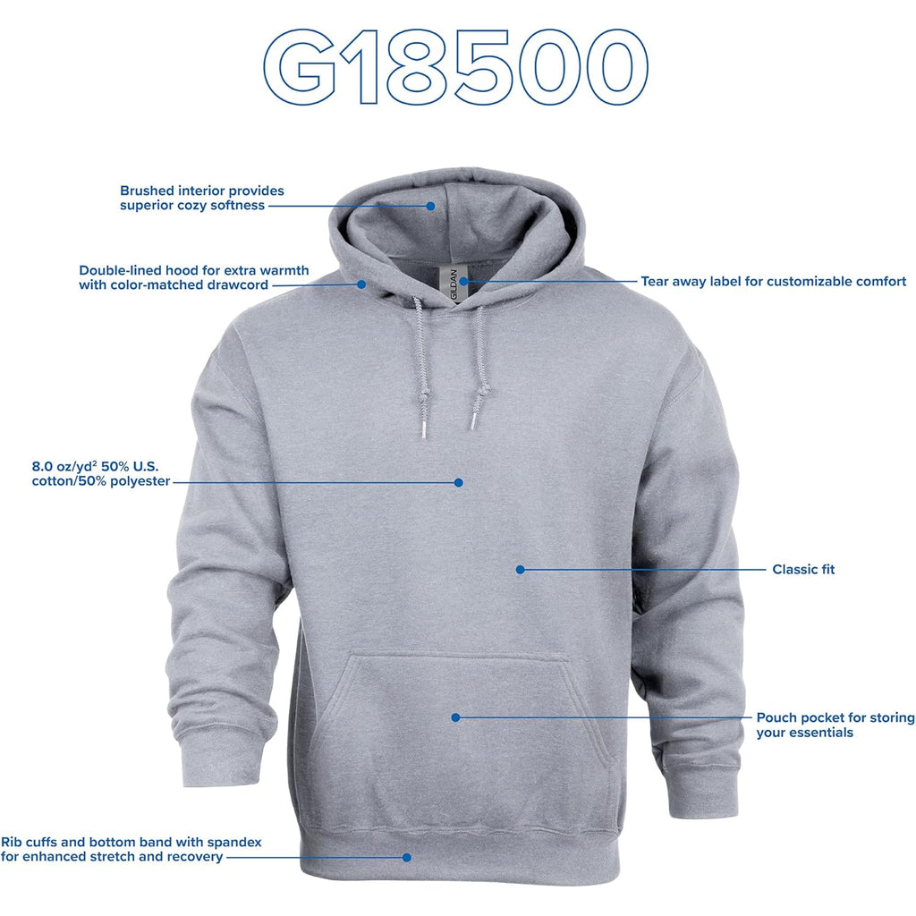 Gildan Adult Fleece Hoodie Sweatshirt, Style G18500, Multipack