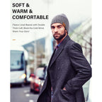 Nertpow Mens Beanie Hats 3 Pack, Winter Hats for Men Women Warm Thermal Fleece Lined, Thick Knit Fashion Skull Cap for Guys