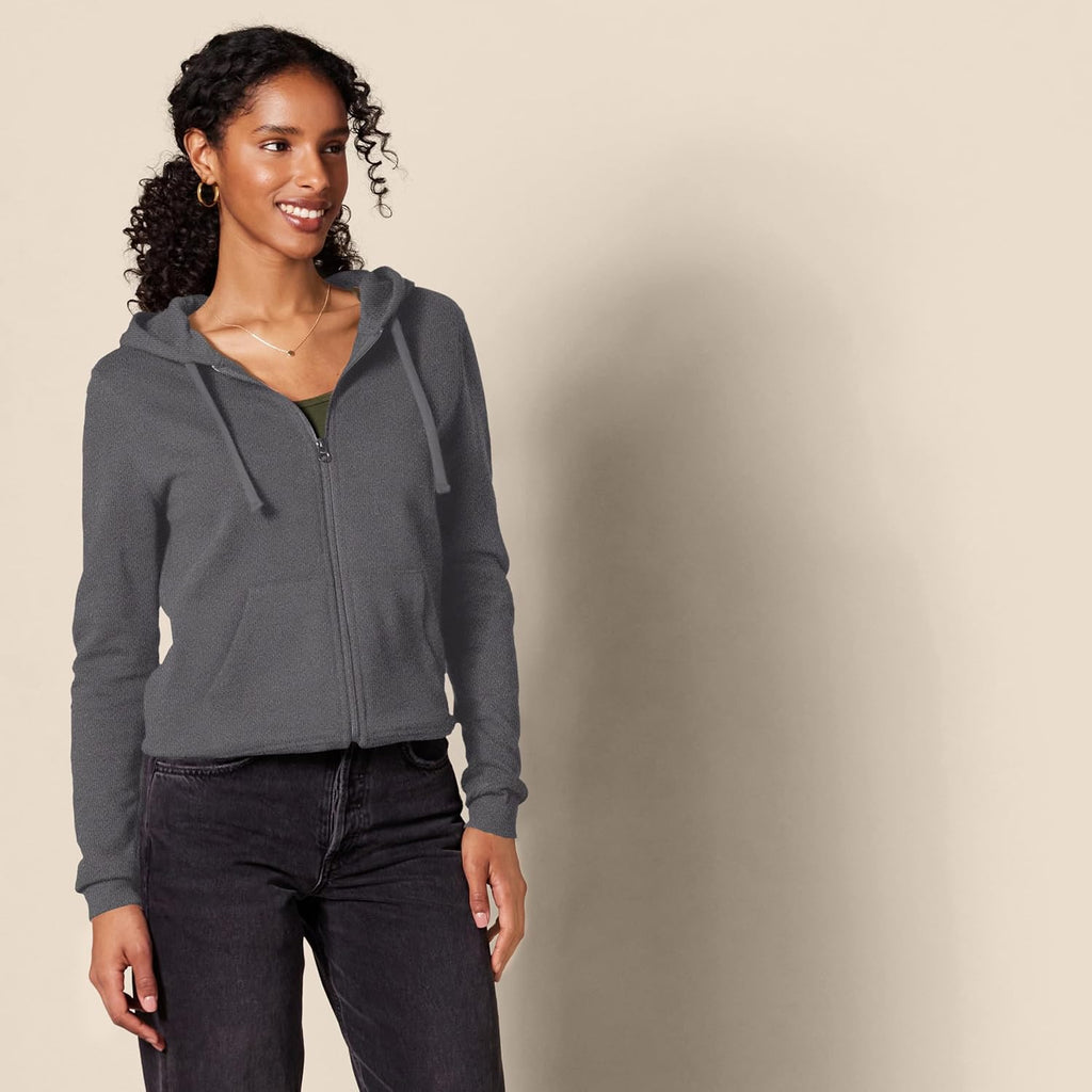Women’s Fleece Full-Zip Hoodie – Soft Cotton Blend Sweatshirt