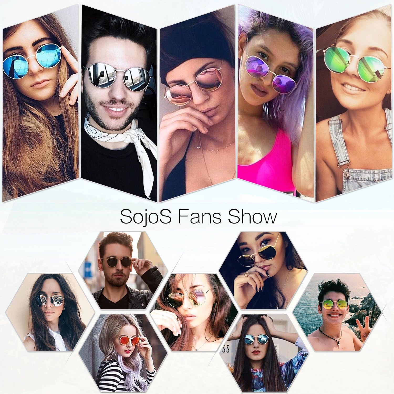 Sojos Small Round Polarized Sunglasses For Women Men Classic Vintage Retro Shades