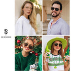 Sojos Trendy Aviator Sunglasses Mens Womens Retro Double Bridge Metal Frame Semi-Rimless Shades