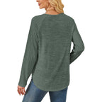 Women’s Long Sleeve Crewneck Sweatshirt – Casual Tunic Top