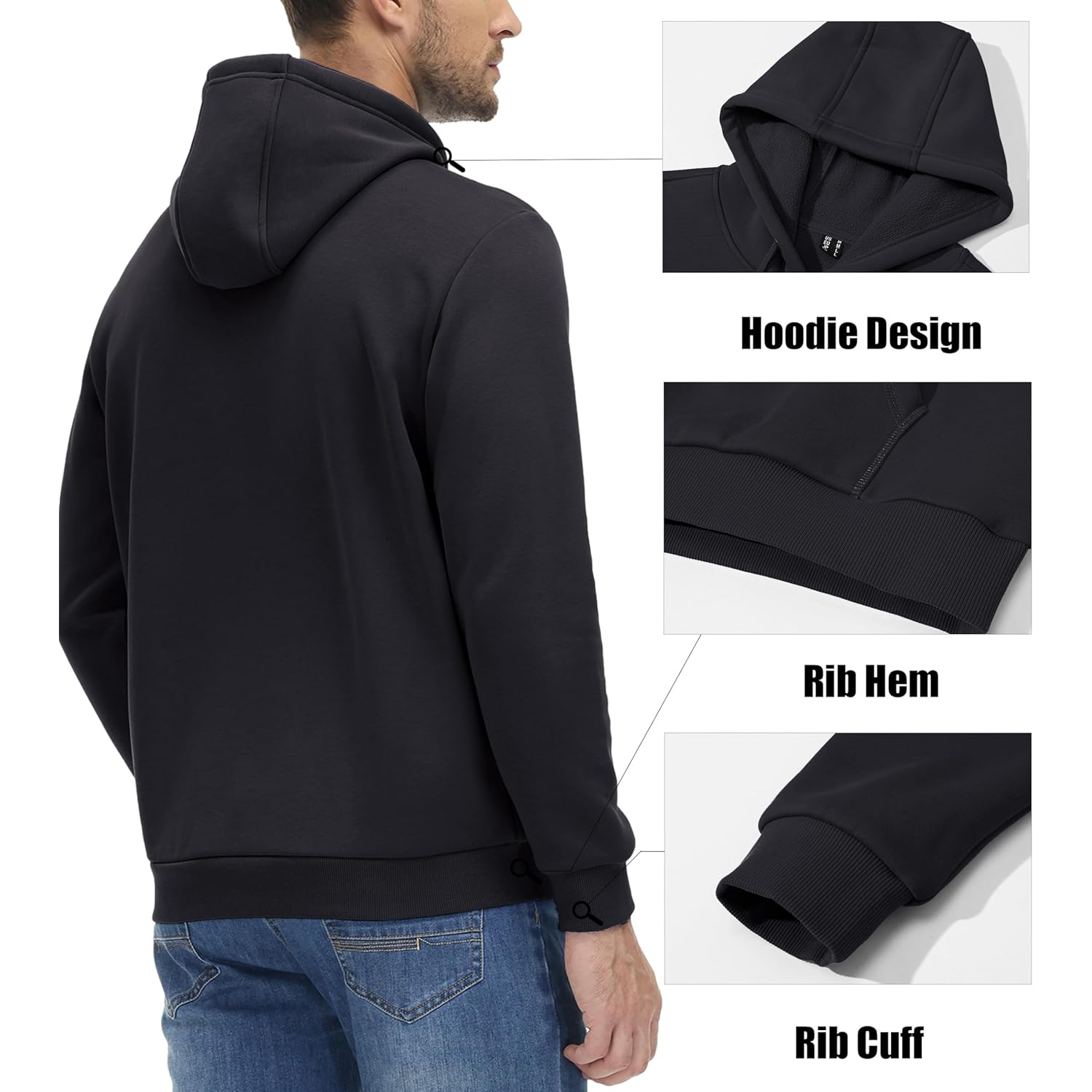 MAGCOMSEN Men's Active Hoodies Fleece Lined Sweatshirts Casual Athletic Workout Pullover With Kangaroo Pocket