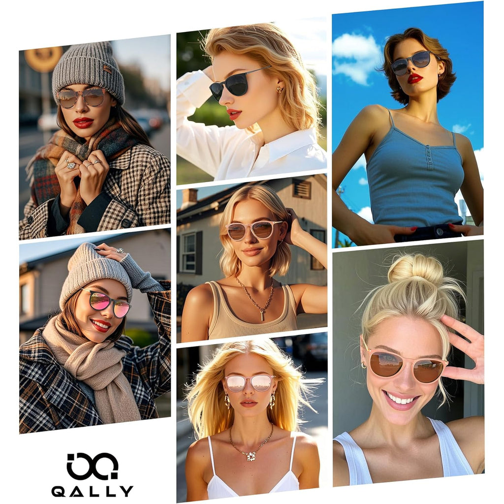 Sunglasses Womens Polarized Sunglasses-Women: Retro Round Sun Glasses With Protecion Trendy Pack