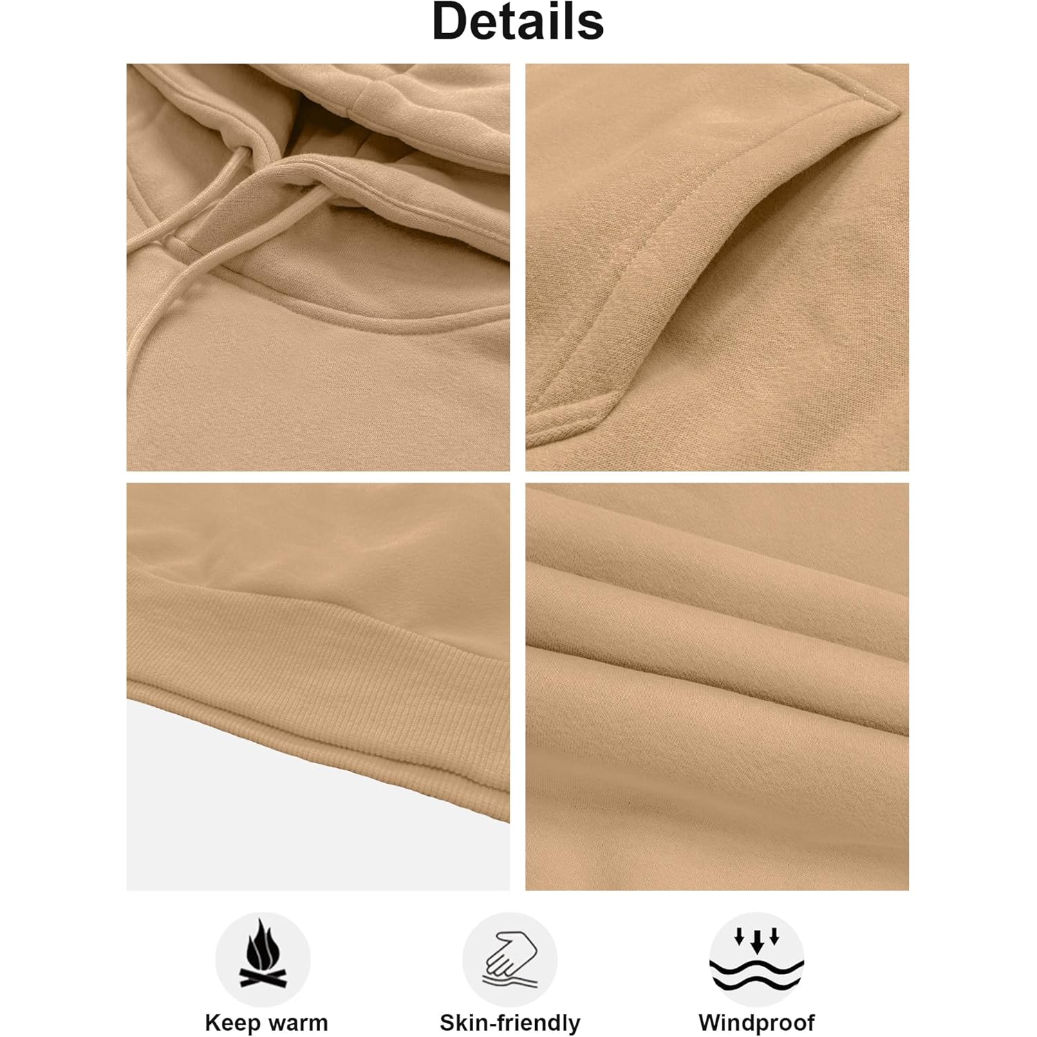 PLEPAN Hoodies for Men Casual Cotton Essentials Hoodie Pullover Long Sleeve Fleece Hooded Sweatshirts with Pockets