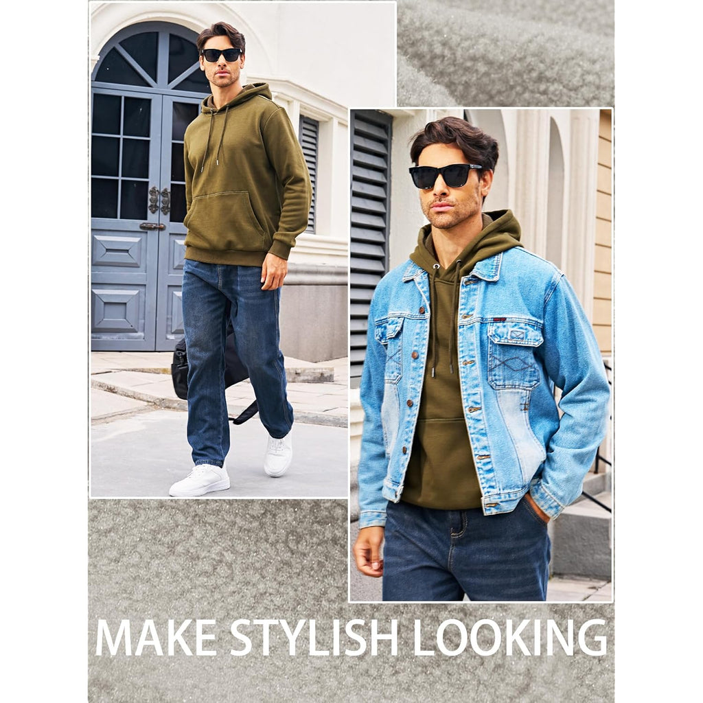 MAGCOMSEN Men's Active Hoodies Fleece Lined Sweatshirts Casual Athletic Workout Pullover With Kangaroo Pocket