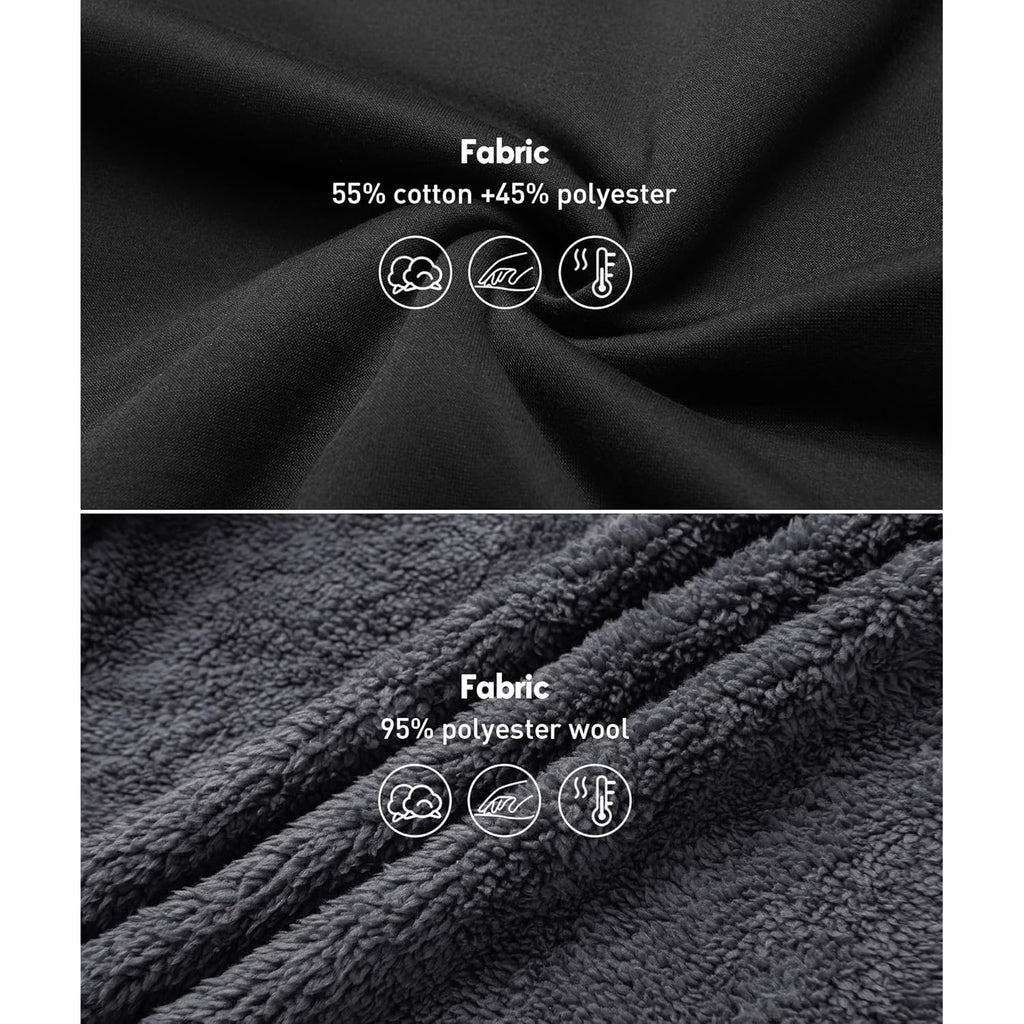 SCODI Hoodies for Men Heavyweight Fleece Sweatshirt - Full Zip Up Thick Sherpa Lined Hooded Jacket