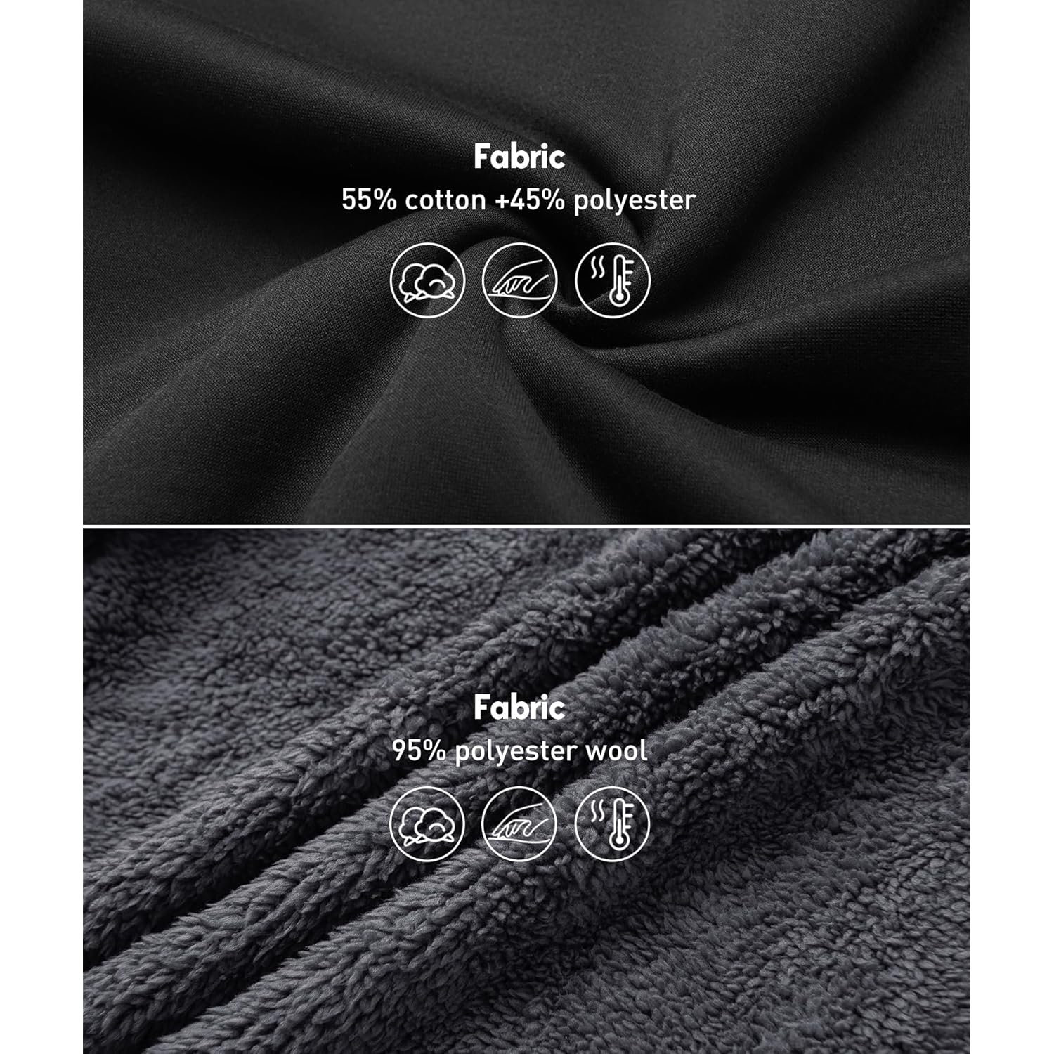 SCODI Hoodies for Men Heavyweight Fleece Sweatshirt - Full Zip Up Thick Sherpa Lined Hooded Jacket