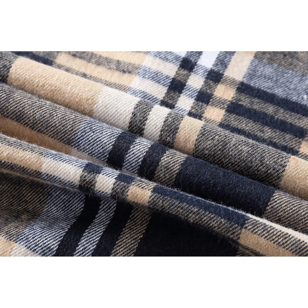 ZITY Men's Flannel Hoodie Shirts Casual Button Down Plaid Shirt Jackets for Men Long Sleeve Stylish Hooded with Pocket