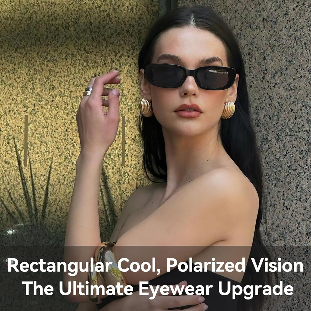 Dollger Rectangle Sunglasses For Women Men Trendy Retro Fashion Sunglasses Uv Protection Square Fram