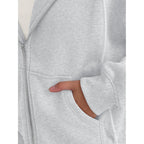 Women’s Cropped Zip-Up Hoodie – Fleece Long Sleeve Sweatshirt