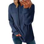 Women’s Waffle Knit Hoodie – Lightweight Long Sleeve Pullover Top
