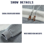 Men’s Sweatshirts Long Sleeve Pullover Patchwork Plaid Jacquard Hoodie Casual Drawstring Hoody Top