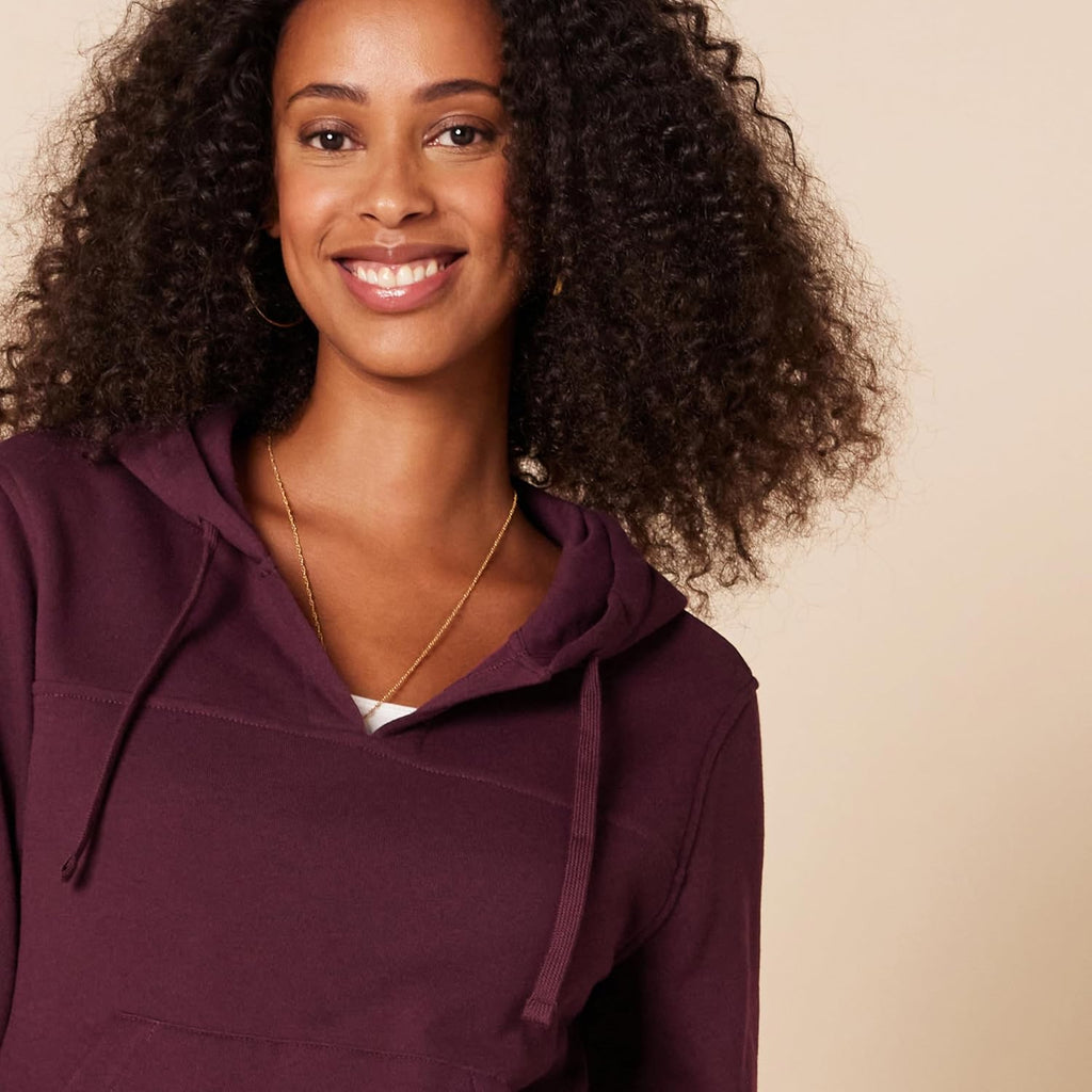 Women’s Classic V-Neck Hoodie – Soft Fleece Long Sleeve Sweatshirt