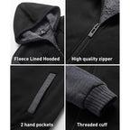 SCODI Hoodies for Men Heavyweight Fleece Sweatshirt - Full Zip Up Thick Sherpa Lined Hooded Jacket