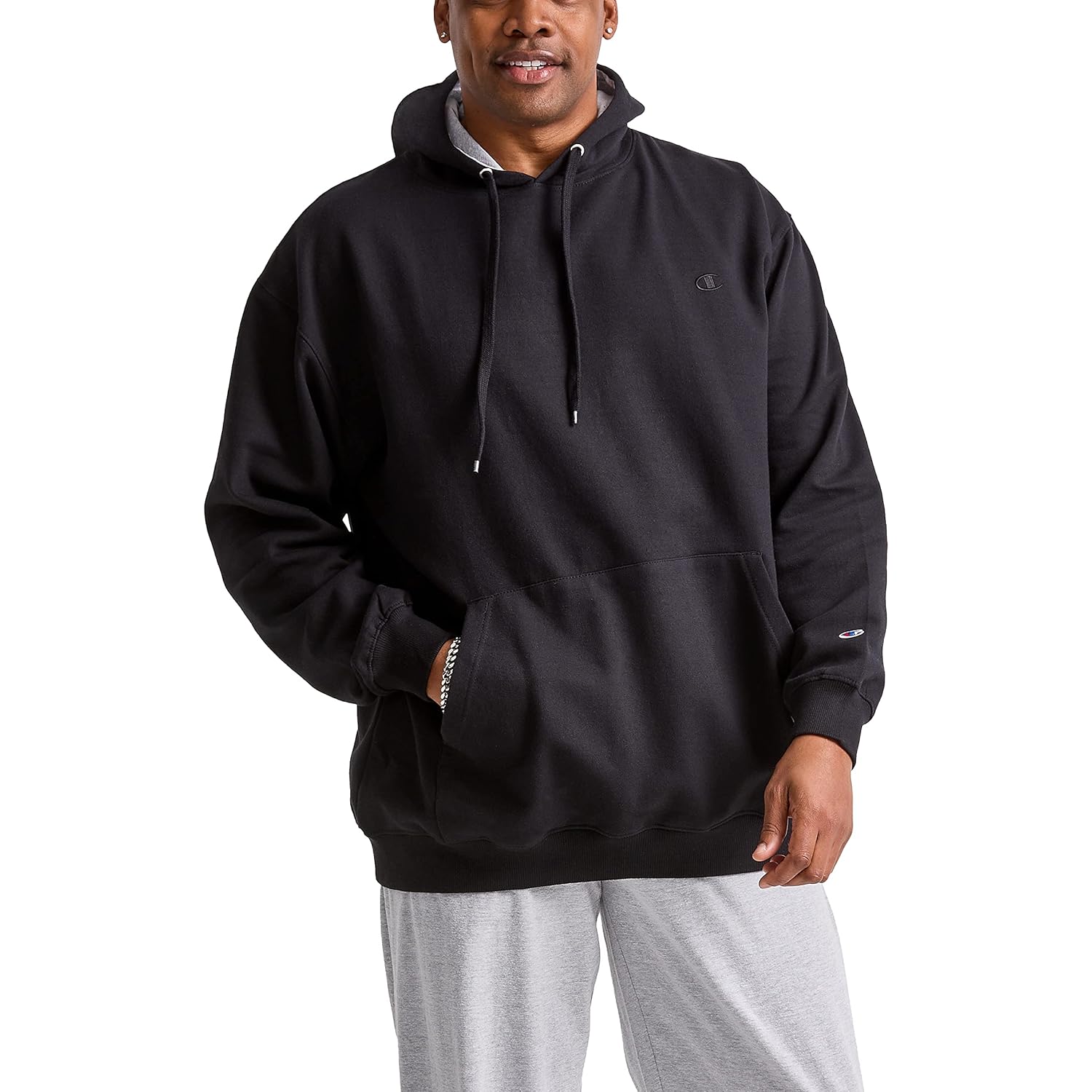 Champion Men's Pullover Fleece Hoodie, Midweight, C Logo (Reg. Or Big & Tall)
